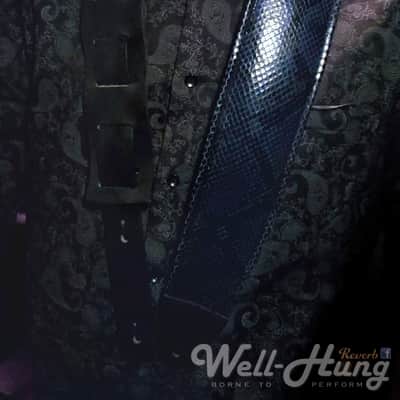 Well-Hung Snakes in My Brain "Midnight Blue" Python 3" wide padded guitar strap image 4