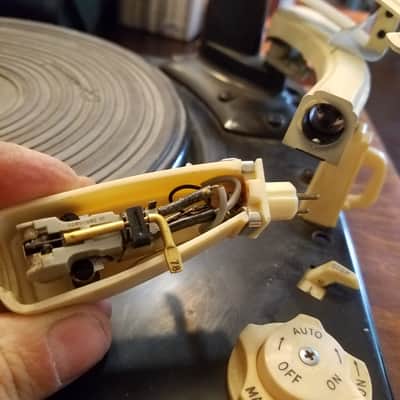Garrard RC121 MKII 4-speed auto record-changer turntable Early Stereo and plinth Sonotone cartridge MPM3 pickup 1958 - Cream image 4
