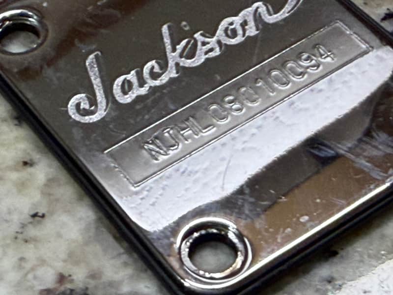 Jackson Neck plate with serial number - Chrome image 1