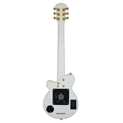 Pignose PGG-259-WH Basswood Body Bolt-On Maple Neck Mini/Travel Built-In Amp 6-String Electric Guitar w/Gig Bag image 3