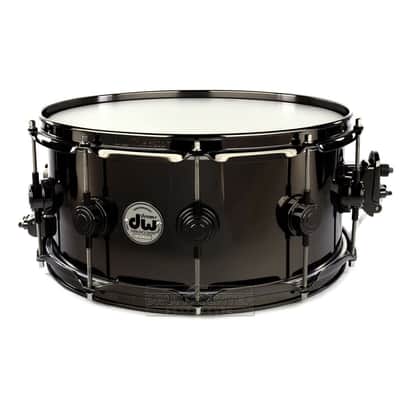 DW Collectors Black Nickel Over Brass Snare Drum 14x6.5 w/Black Hardware image 1
