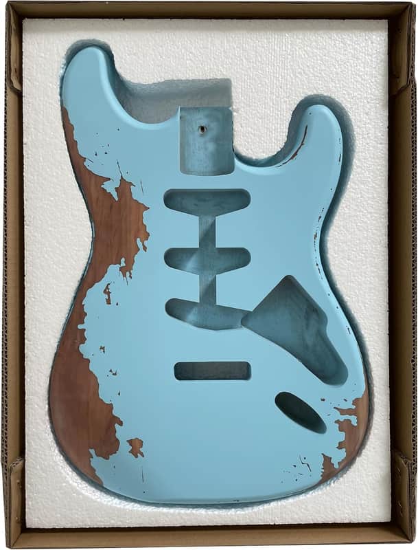 Electric Guitarr Body S-S-S pickups Top Alder Wood Guitarr Body DIY Guitar Body Blue image 1
