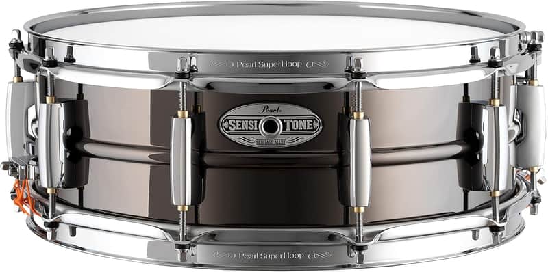 Pearl Sensitone Heritage Alloy Black/Brass 14 Inch x 5 Inch Snare Drum l Model STH1450BR image 1
