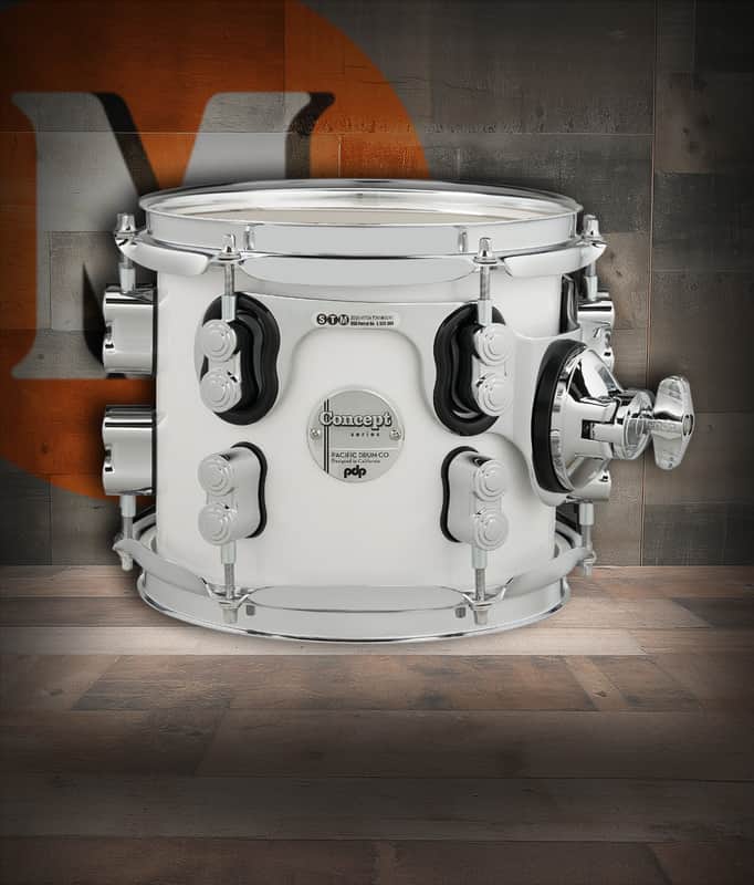 PDP Concept Maple 7x8 Suspended Tom - Pearlescent White Lacquer with Chrome (PDCM0708STPW) image 1