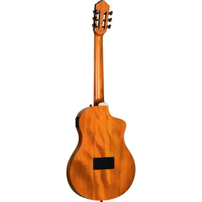 Ortega TourPlayer Series Nylon String Acoustic-Electric Guitar - RTPDLX-FMA-L, Left-handed, Flamed Mapled Blue image 14