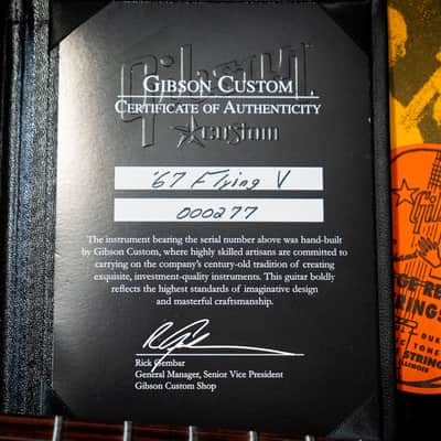 Gibson Custom Shop '67 Flying V w/ Vibrola 2000 – Natural – MINT – OHSC, COA & Case Candy image 14
