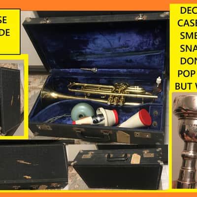 SUMMER DEAL CONN TRUMPET RARE 8B 1934 GUSTAT SYMPHONY GRAND COMPRESSION FINE NO BAD DENTS OR PRIOR REPAIRS , OK CASE , MUTES , MOUTHPIECE image 1