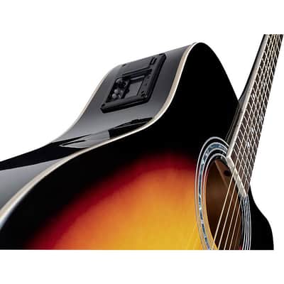 Washburn WA90CE Dreadnought Acoustic-Electric Guitar Vintage Tobacco Sunburst image 5