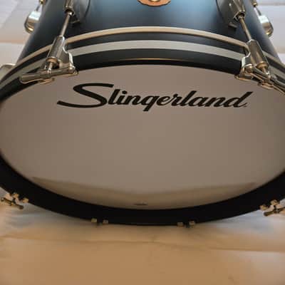 Slingerland Radio King 4pc Drum Set - Blue/Silver duco Bild 4