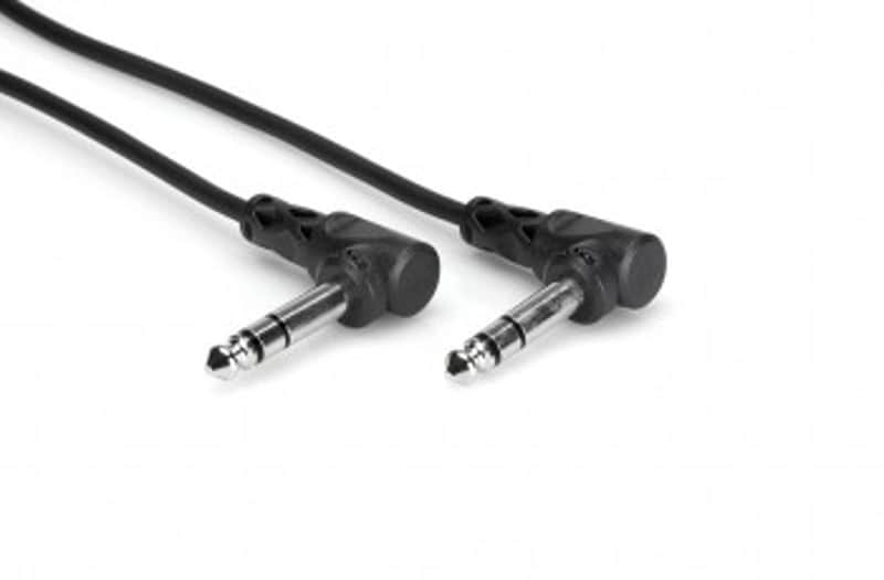 Hosa CSS-110RR Balanced Interconnect, Right-angle 1/4 in TRS to Same, 10 ft image 1