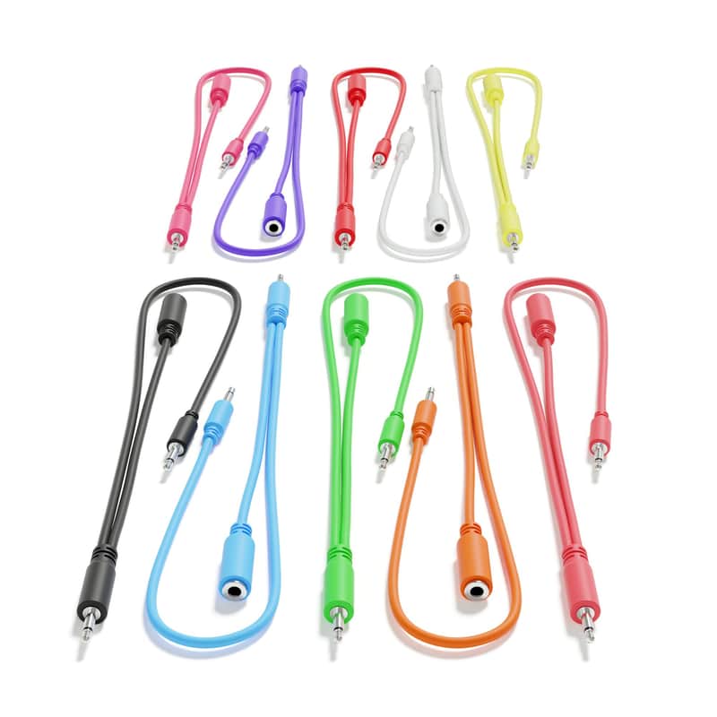 ExcelValley [10-Pack | 15 cm - 5.91"] Hopscotch Mono Splitter Y Patch Cables TS 3.5mm 1/8" Eurorack Synth image 1