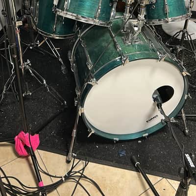 Yamaha Recording Custom Drum Set 2000’s - Turquoise (SHELLS ONLY) image 1