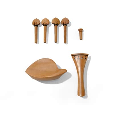 4/4 Full Size Violin Jujube Wood Fittings Set, Pegs Tailpiece Chin Rest Endpin image 4