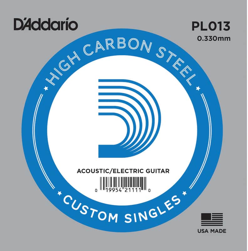 D'Addario D''Addario PL013 Plain Steel Guitar Single String, .013 image 1