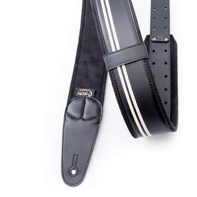 RightOn! Mojo Race-60 Guitar & Bass Strap made with Vegan Leather – Stylish and Comfortable - Black image 3