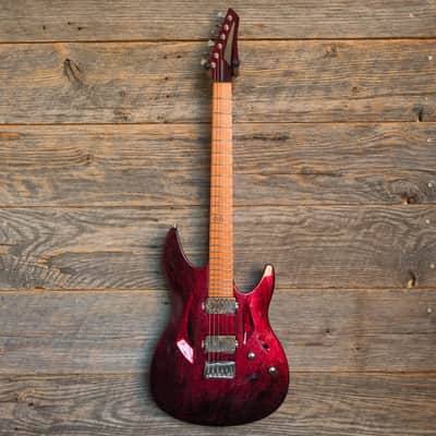 Used Aristides 060 Custom Build Guitar - Ruby Red Marble Burst Gloss w/Case image 2