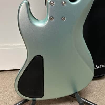 Sadowsky Metroline 21 Fret Vintage J/J 5 String Bass Guitar - Sage Green Metallic image 4