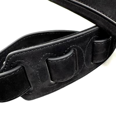 Walker & Williams NL-04-BLK New Black on Black "Skinny" 2" Super Soft Full Grain Nubuck Leather Strap image 7