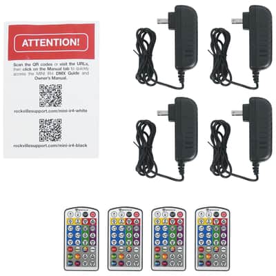 Rockville 4 PACK MINI IR4 White DJ/Party Par Wash Up Lights+Wireless DMX+App+Bag image 10