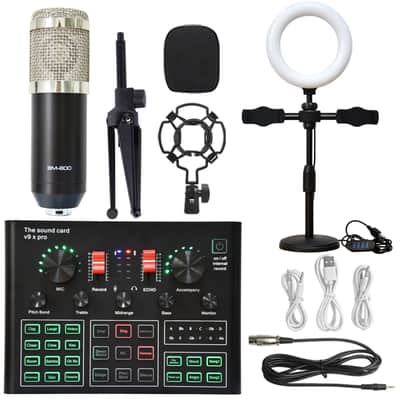 Sound Card Full Set Of Condenser Wireless Microphone Suit Bm800 Microphone image 17