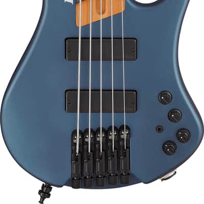 Ibanez EHB1005F Bass Workshop Headless Fretless 5-String Bass Guitar, Richlite Fingerboard, Arctic Ocean Matte image 2