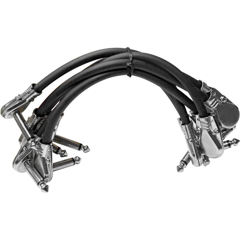 Seismic Audio SAGPC6-RV Pro Low-Profile Right-Angle to Right-Angle 1/4" TS Patch Cables - 6" (6-Pack) image 1