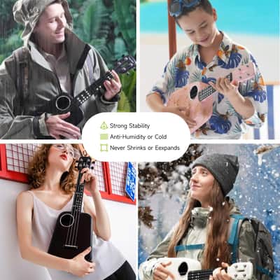 PopuMusic Populele 2 Smart Concert Ukulele - 23" Carbon Fiber with 72 LED Lights, Free Online Lessons & Song Library, Auto-Tuner, Includes Gig Bag, Strap, Nylon Strings & Picks for Family Fun,Travel & Gifts image 9