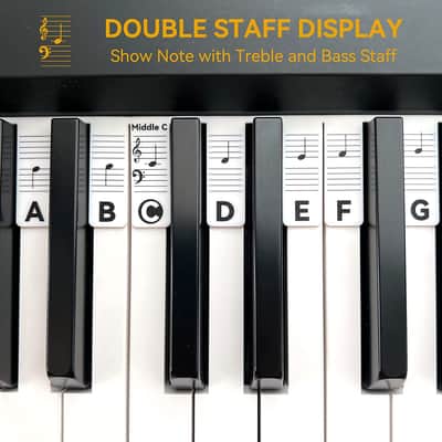 Piano Notes Guide Removable Learn Note Label for 88-Key Full Size, Made of Silicone Better than Stickers image 2