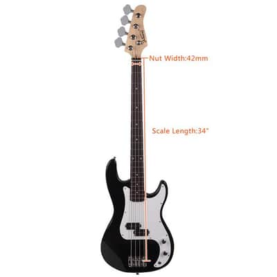 Glarry GP Electric Bass Guitar Set Black image 8