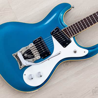 1996 Mosrite Ventures Model '63 Vintage Reissue Sidejack Blue w/ Vibramute & Case, Kurokumo image 1