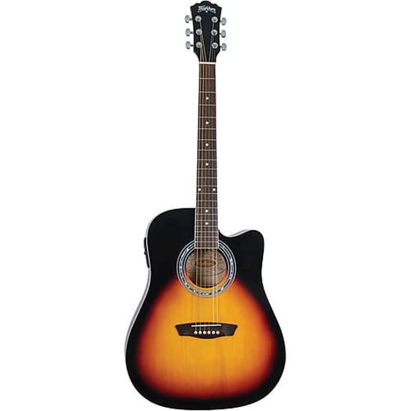 Washburn WA90CEVSB Dreadnought Acoustic Electric Guitar Vintage Sunburst image 1