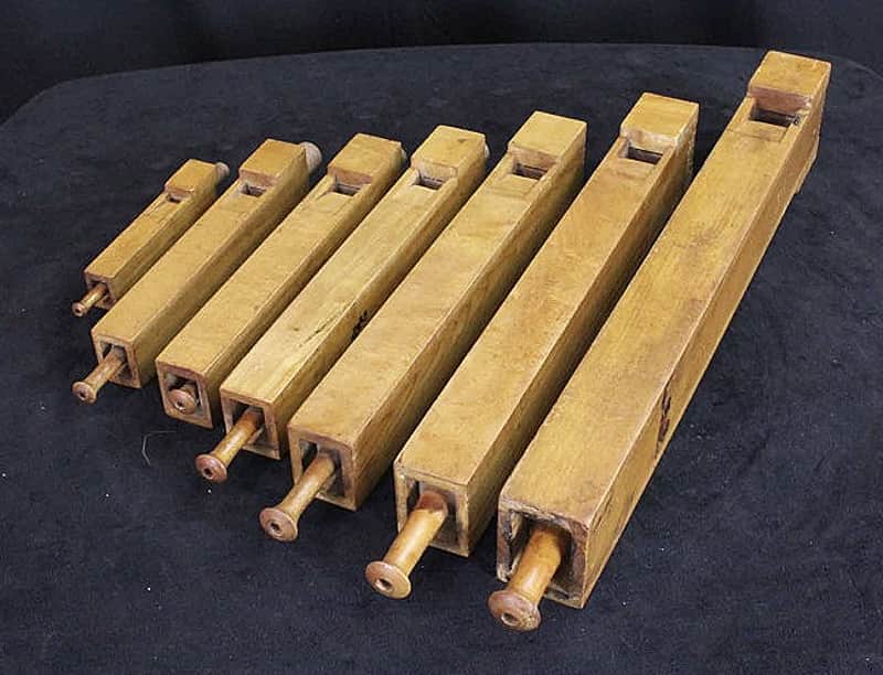 RARE Wooden Whistle Sound Effects Set, 6" to 20" Long, Traps Era, 1920s-30s / INSPECTED & TESTED image 1