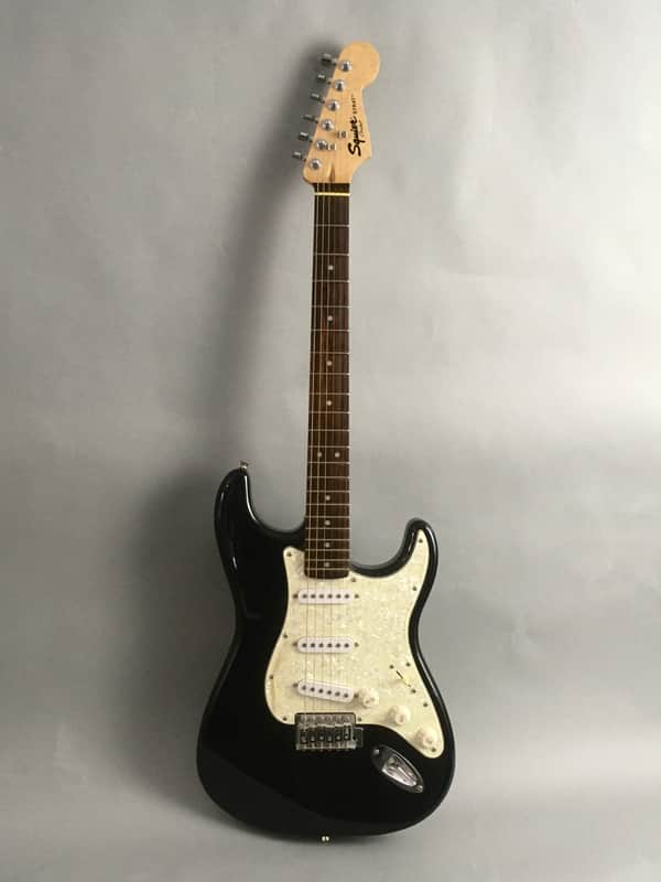 Vintage 100% Original Squier Strat 2003 Gloss Black Natural | Reverb