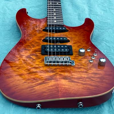Tom Anderson Hollow Drop Top 2004 - Fire Burst with Binding image 3