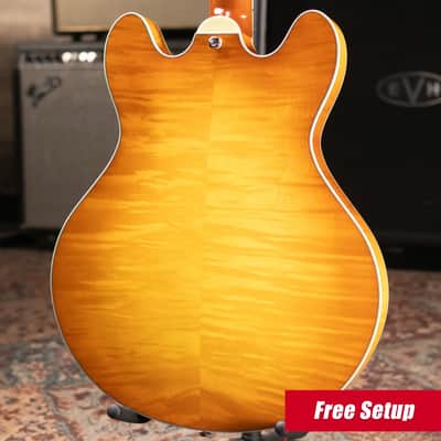 Eastman T486-GB Thinline Semi-hollowbody Electric Guitar - Goldburst with Hardshell Case image 2