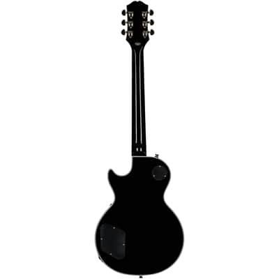 Epiphone Inspired by Gibson Les Paul Custom Electric Guitar, (with Gig Bag), Ebony image 4