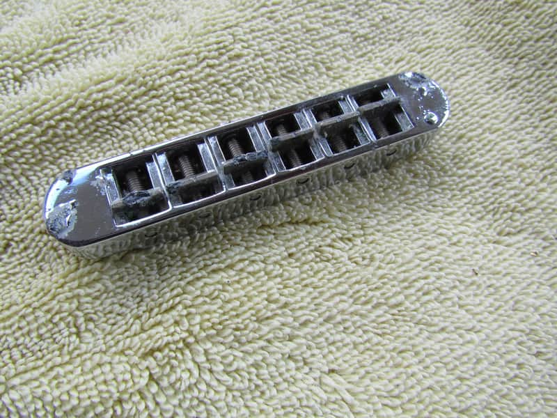 1983 Style Tune-O-Matic Bridge With Selectable Post Holes Unlabeled Gibson Style From 1983 Tune-O-Matic Style Bridge image 1