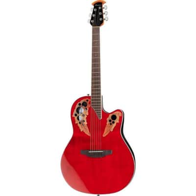 Ovation Celebrity Elite Super Shallow Body Ce48 RR Ruby Red Electric Acoustic image 2