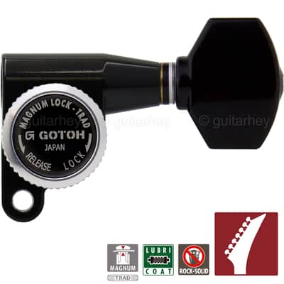 NEW Gotoh SG360-07 MGT 7 In-Line Set Locking Mini Tuners Non-Staggered 7-Strings Guitars - BLACK