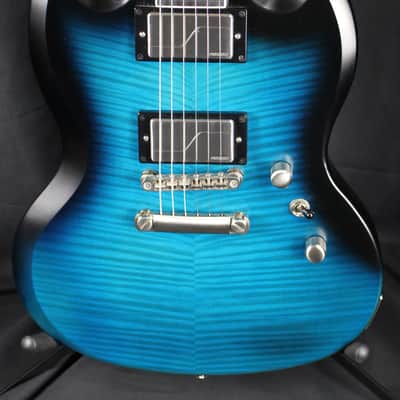 2021 Epiphone SG Prophecy Fishman Fluence Electric Guitar Blue Tiger Aged Gloss image 1