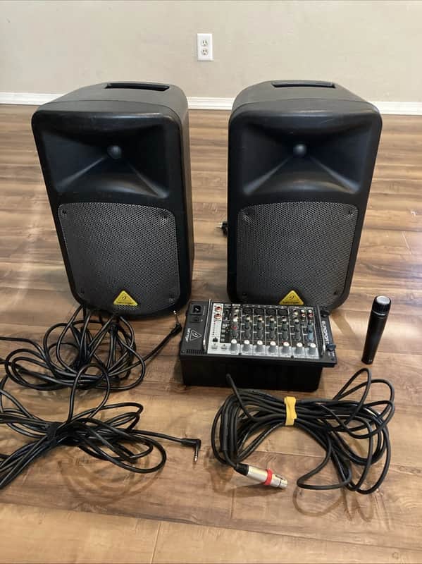 Behringer EUROPORT EPS500MP3 Powered PA Amplifier/Mixer Speakers portable image 1