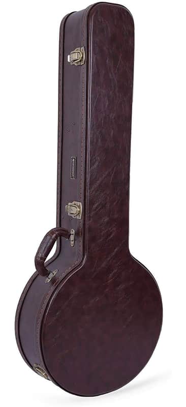 Crossrock  5 String Resonator Banjo Fit Snuggly in Deluxe Wood Hard Case  Brown  CRW620BJBR image 1