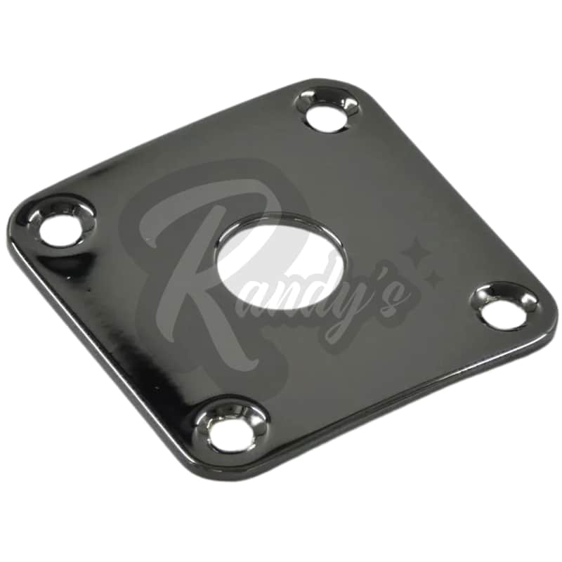 Advanced Plating 1011BC Input Jack Plate (Square) - Fits Gibson® Les Paul®-Black Chrome/Cosmo Black image 1