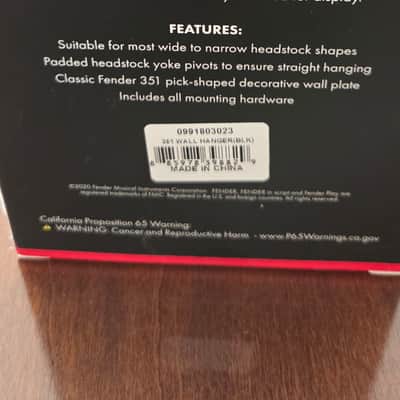 Fender 351 Guitar Wall Hanger 2020s - Black image 2