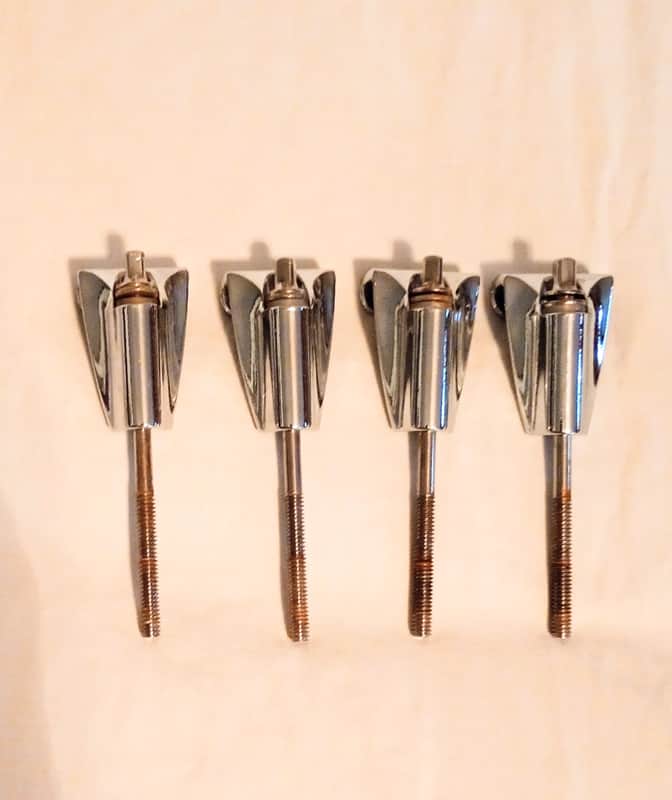 UNMARKED BASS DRUM CLAWS WITH 3.5" RODS  - CHROME - FREE SHIP TO C-USA! image 1