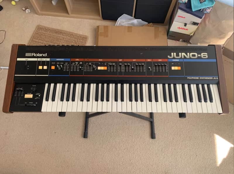 Roland Juno-6 61-Key Polyphonic Synthesizer 1982 - 1984 - Black image 1