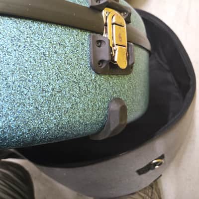 Calton Cases Acoustic or Archtop (16") V2 - Custom Turquoise Splatter w/case cover image 7