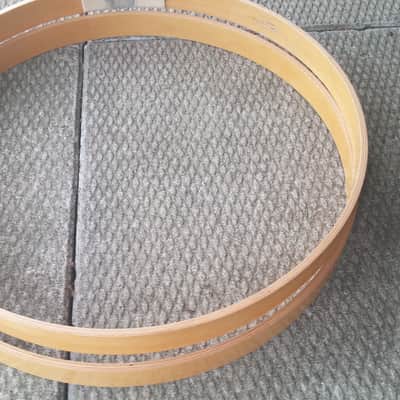 20" VINTAGE Natural Lacquer Wood Maple Bass Drum Hoops 10 PLY MATCHED PAIR image 3