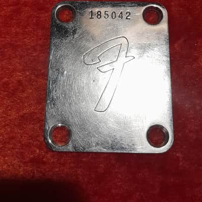 Fender 1966-1967 Neckplate + 4 original screw Stratocaster Telecaster Jazzmaster Jaguar ecc image 1