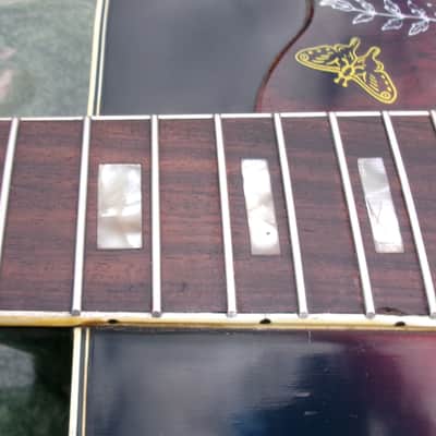 Early 1970’s Canda 202 Hummingbird Model MIJ by Fujigen Gakki+Old Flight Case, All New Frets image 23